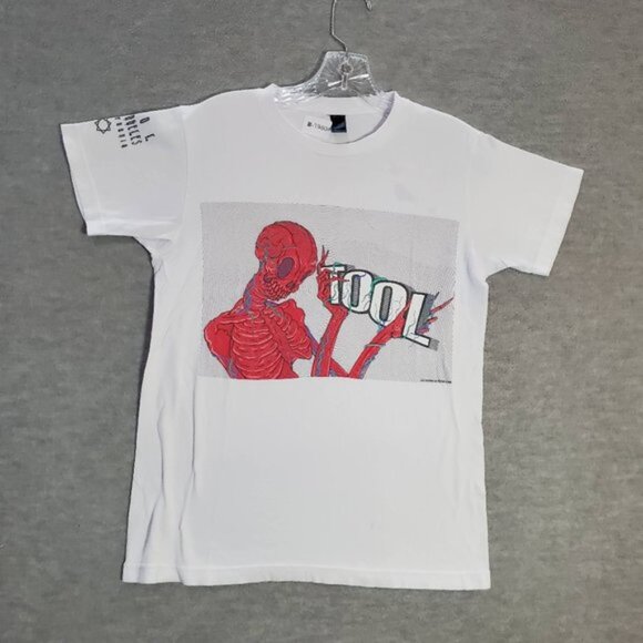 Tultex Other - Tool Men Shirt Small White Rock Band‎ Skeleton  Los Angels California Tee READ